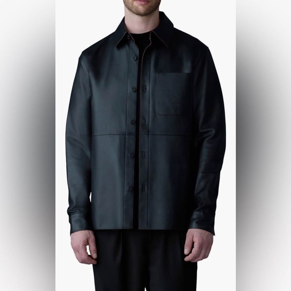 MACKAGE Remington Leather Shirt Jacket, Black stunning piece 100% NEW w/ tags